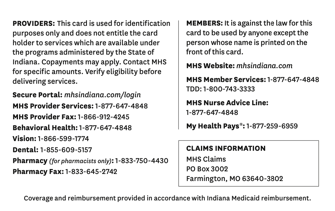 HIP ID Card Back